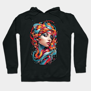 Women with Flowers in Her Hair: Blooming Beauty - Colorful Hoodie